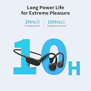 Haowolf Bone Conduction Headphones, Open Ear IPX8 Waterproof Headsets Bluetooth 5.4 with Mic, Wireless Earbuds 10H Playtime Swimming Headphones for Sports, Running, Cycling