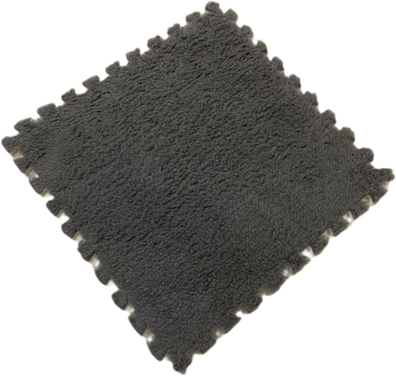 Mata z pianki do układania puzzli 12x12 cali, kwadraty, 20 elementów, pluszowe, piankowe płytki do układania w kostkę, dywan(Dark Gray)