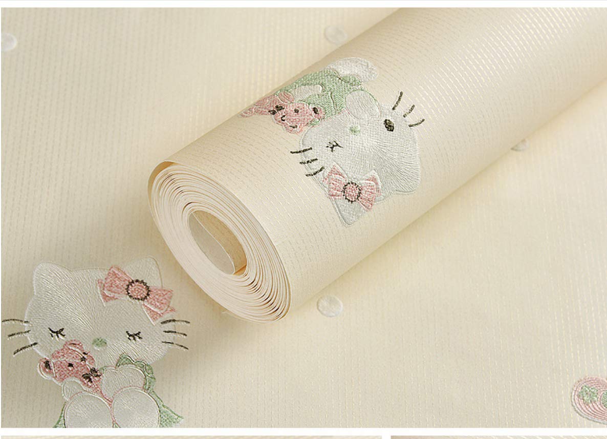 Tissu non-tissé de prestige pour papier peint enfant chat élégant