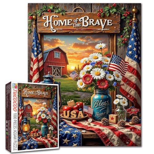 Rustic Americana Patriotic 1000-Piece Puzzle