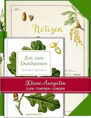 Kleine Auszeiten: Zeit zum Durchatmen: Lesen - Schreiben - Genießen Buch mit Notizheft und Bleistift