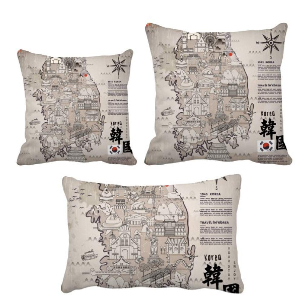 Housse de coussin Corée du Sud 1945 cadeau idéal pour passionné de géographie
