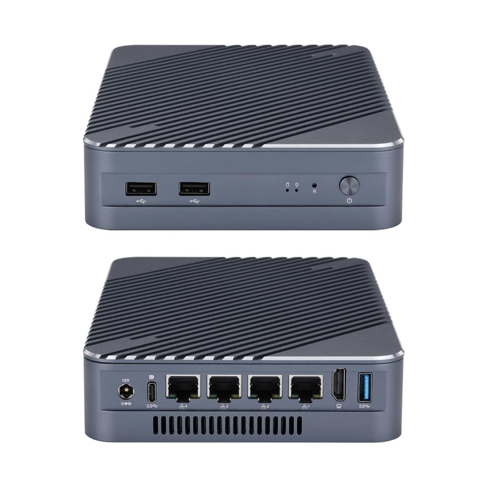 Qotom NAS Server Q31131G4 Core i3-1115G4,3.0GHz,up to 4.1GHz 16G DDR4 RAM 128G M.2 SSD -4X I226-V 2.5G Gigabit LAN,Win10,Linux 24/7