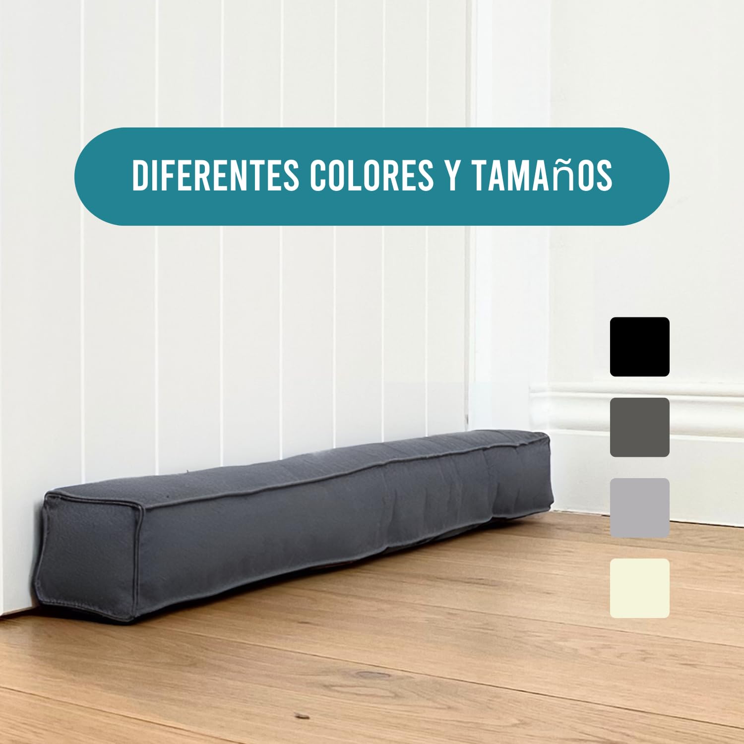 Burlete magnético para puertas de 90 cm – Junta para suelo de puerta gris – Protección contra corrientes de aire y ruido – Burlete cuadrado – Diferentes tamaños