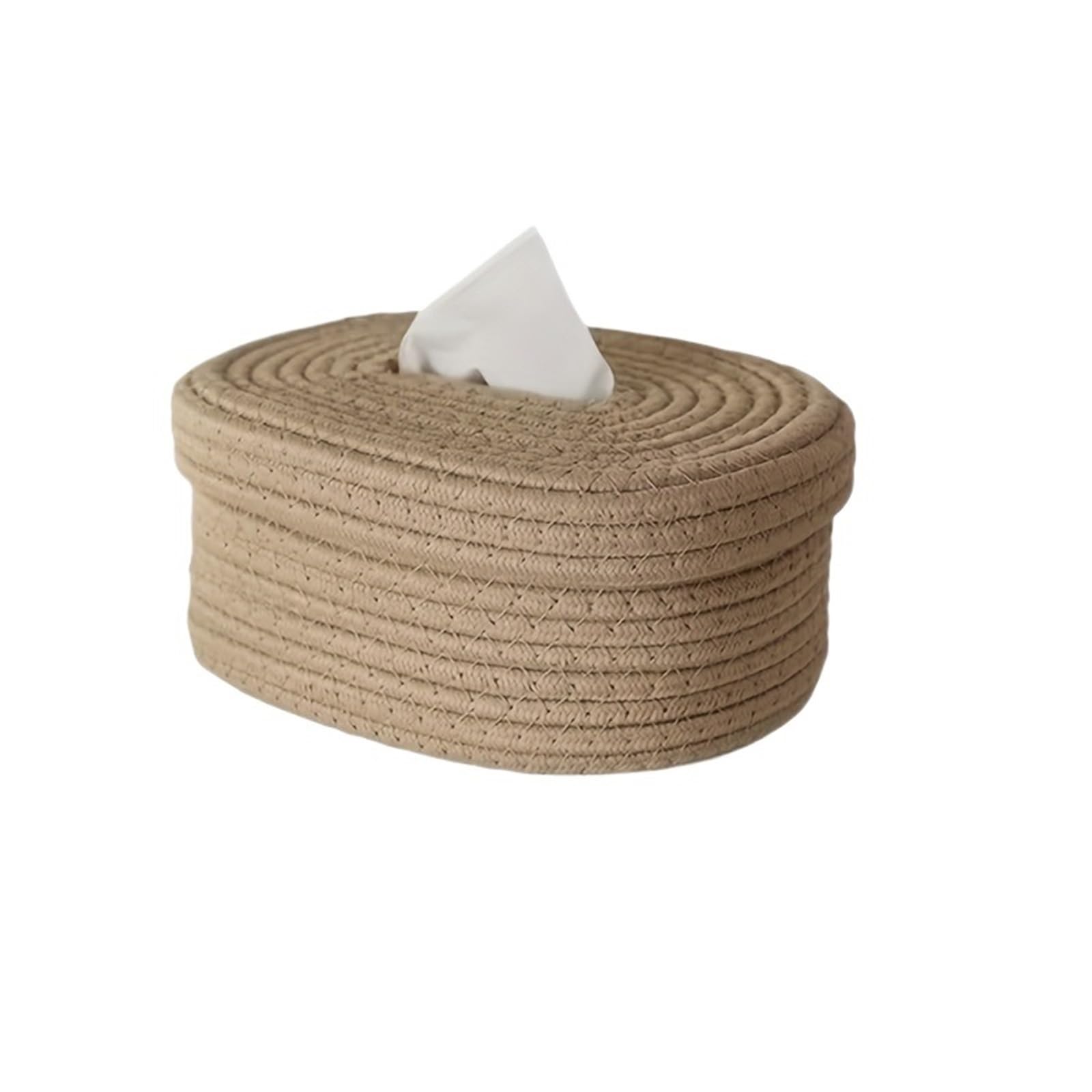 Hand Woven Holder 1pc Hand-Woven Fabric Tissue Box Holder-Stylish, Lightweight,Washable,Multifunctional Storage For Face Towels,Napkins On Home(Khaki)