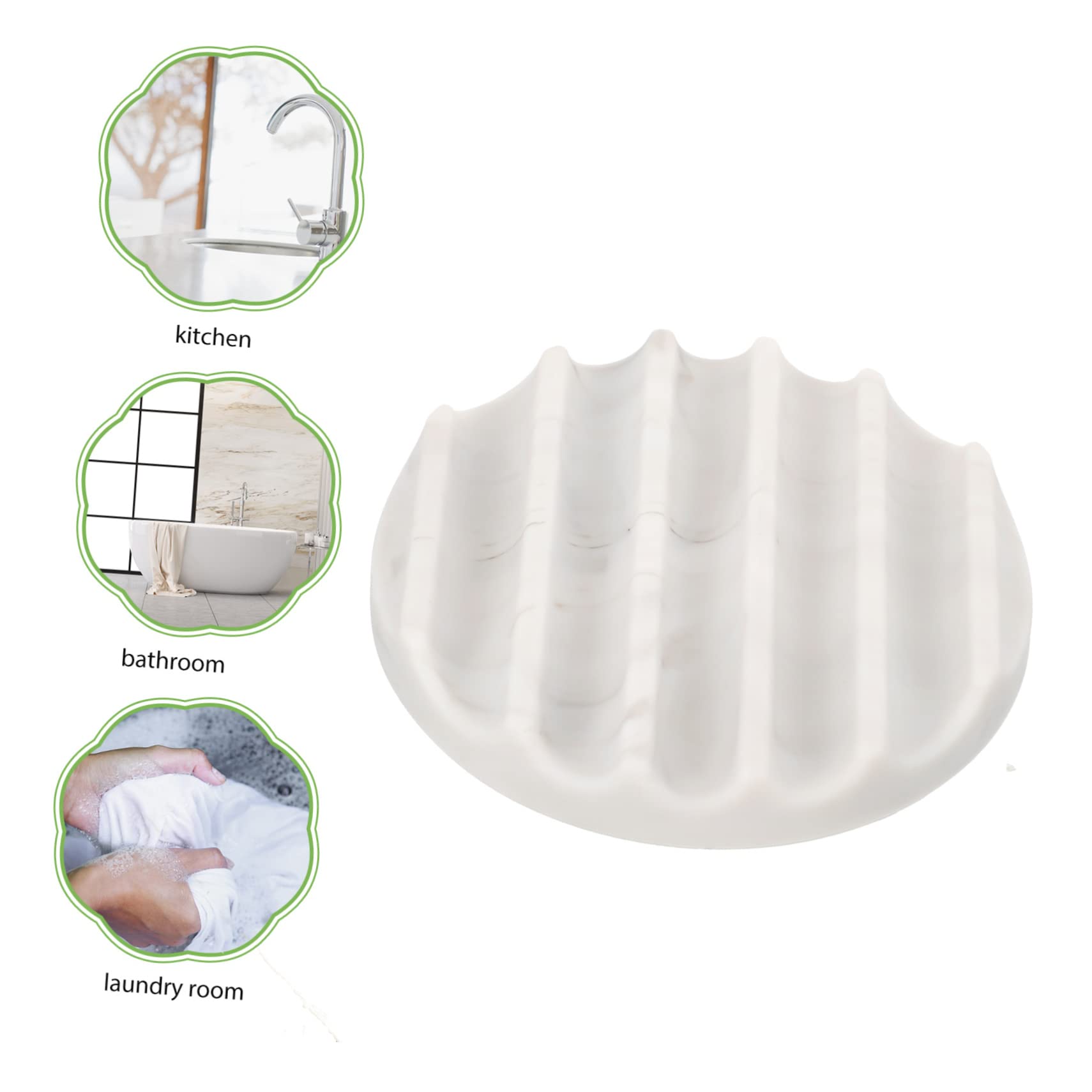 DECHOUS 5piezas Jabonera De para Baño Soporte De Jabón Drenaje Diseño Elegante Color Mármol Organizador Práctico y para Cocina y Ducha