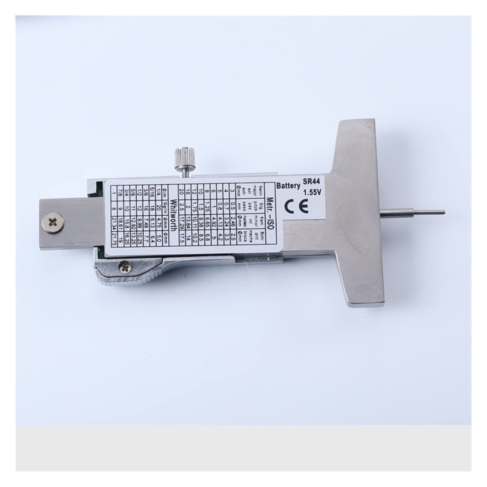 0.01mm micrómetro digital 0-25mm LCD MEDIDA DE PROFUNDIDAD ELECTRÓNICA PISTA MEDIDA METAL MEDIDA CALGUA DE FIBRA DE CARBONO Instrumentos de medición de altura(Stainless steel)