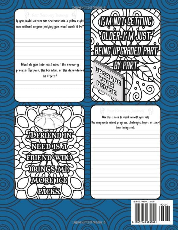 Knee Surgery Recovery Coloring Book: A Funny & Relaxing Get-Well Gift with Guided Prompts for Knee Surgery patients image 3