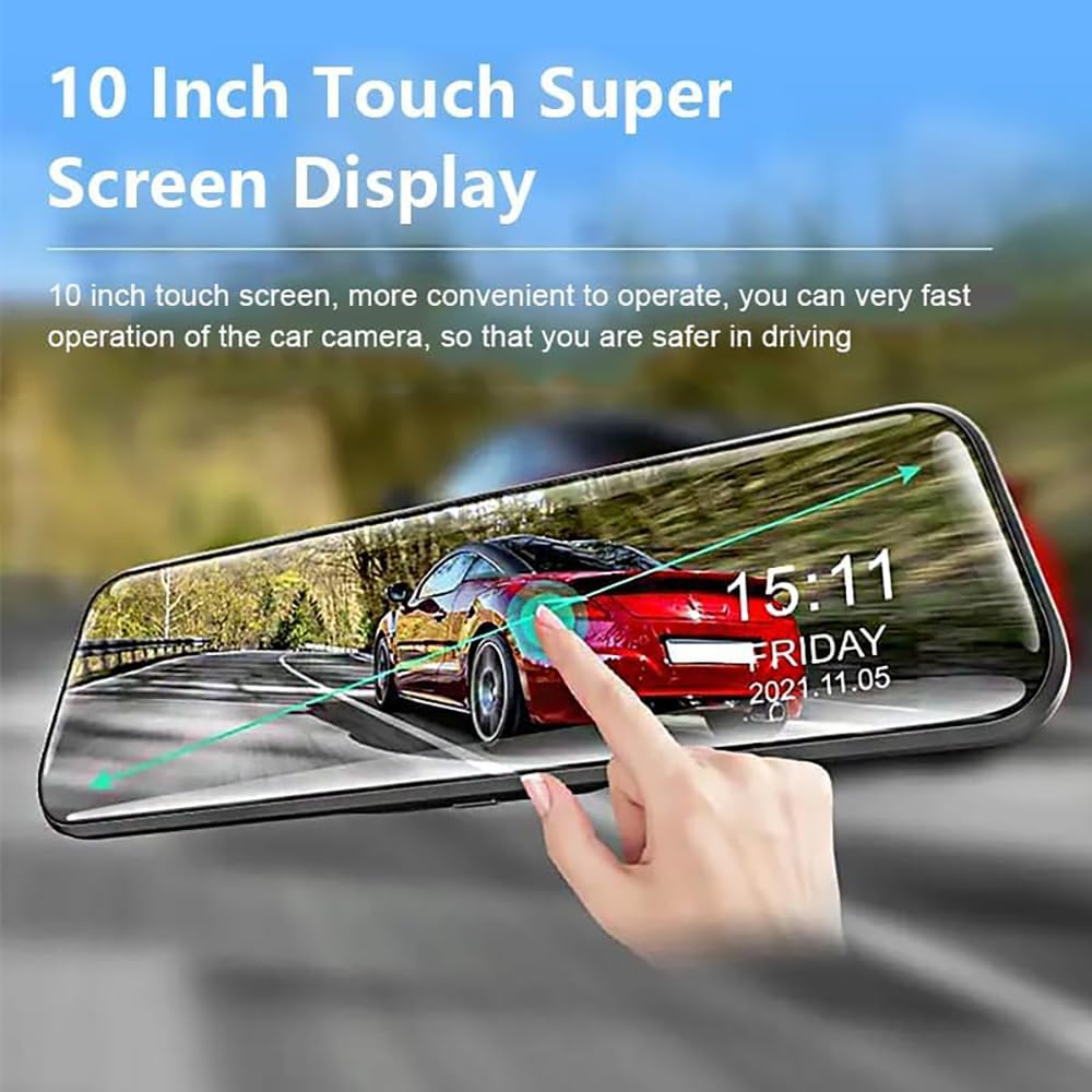 Specchietto Dash Cam Telecamera, per Jeep Avenger 2023-2025 2026 Doppia Lente Registratore di Guida Schermo Touch Monitor Retrovisore Accessorio
