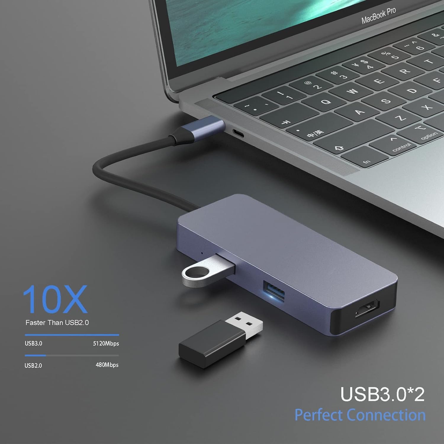 OBERSTER USB C HUB, Multi-Function Docking Station,USB 3.0 HUB, 6