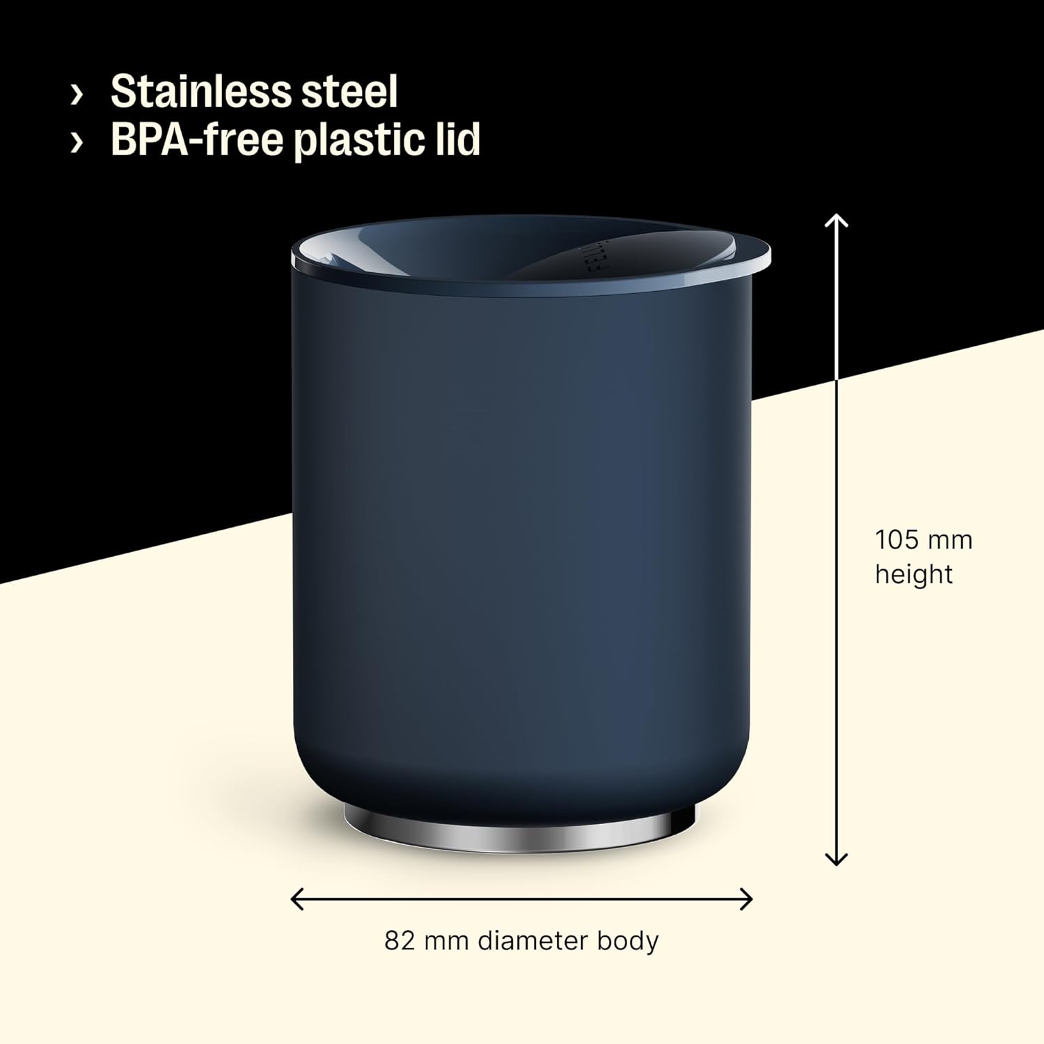 Fellow 10 oz Rocky Lowball Tumbler - Insulated Stainless Steel Whiskey and Cocktail Tumbler with Ceramic Interior and Swivel Pebble Lid (Stone Blue) - Image 5