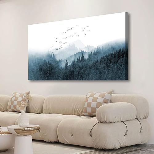SiGuTie Forest Mountain Canvas Wall Art Bedroom Wall Decor Living Room,Nature Wall Art Office Kitchen Paintings Artwork Modern Bird Vigor Pictures Art Prints Waterproof Ready to Hang-20x40inch