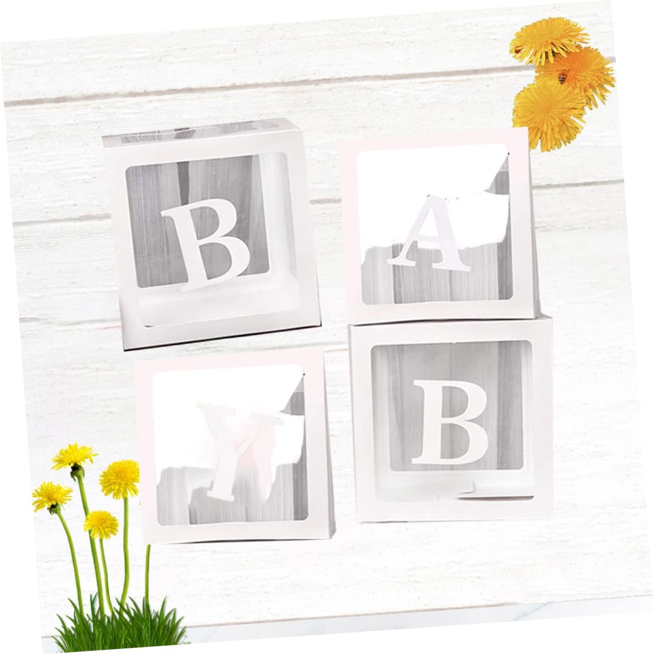 SUPVOX Valentines Day Balloons Box 4pcs Creative Balloon Box for Party Wedding Birthday Decor Festive Baby Letter Design