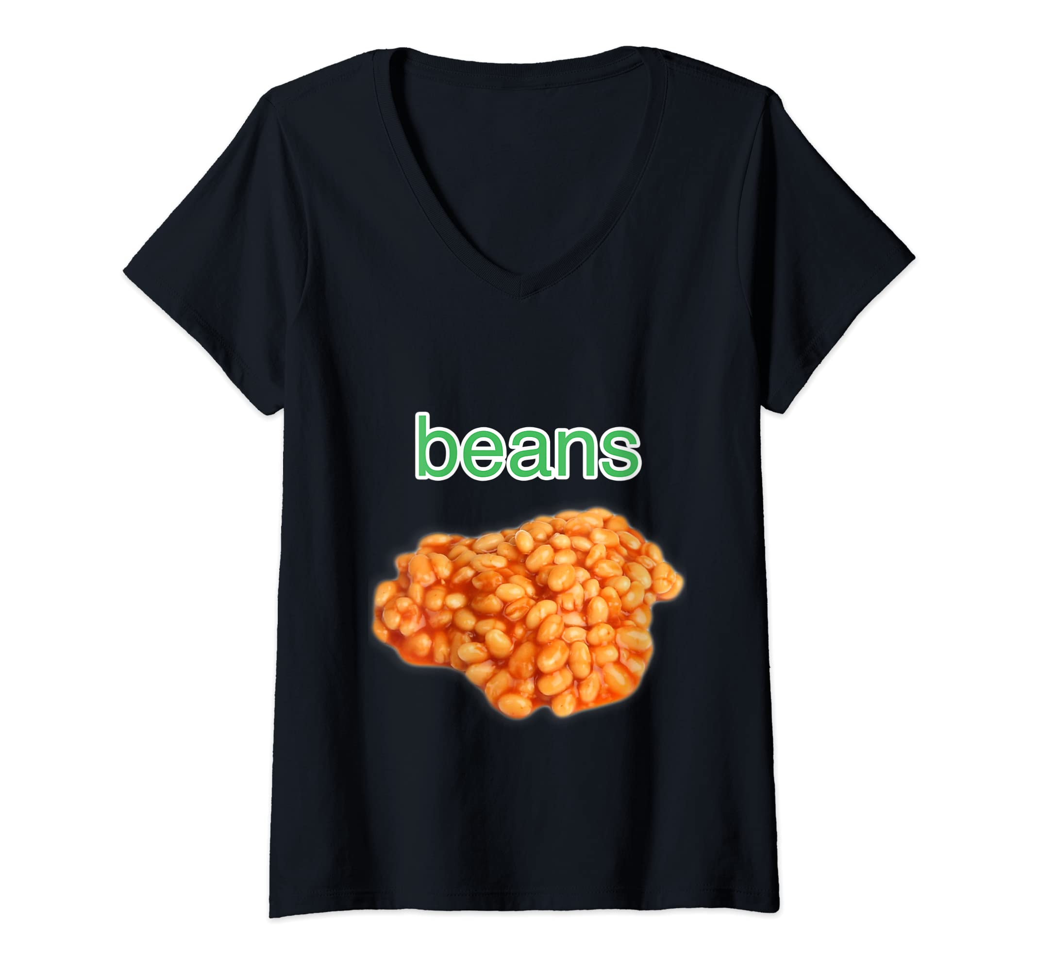 Womens green beans V-Neck T-Shirt
