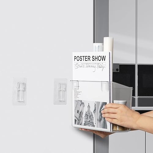 Miniatura 7 de Organizador de almacenamiento de montaje adhesivo, organizador de plástico para puerta de armario, organización de pared de despensa, organizador