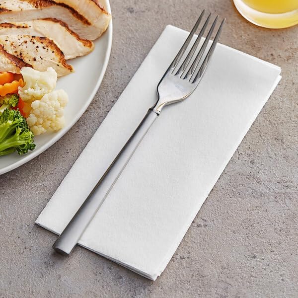 Linen-Feel White Dinner Napkins, 14x14 Inch Ultra-Ply, Flat-Packed, Square, Restaurant Grade, 1000 Count