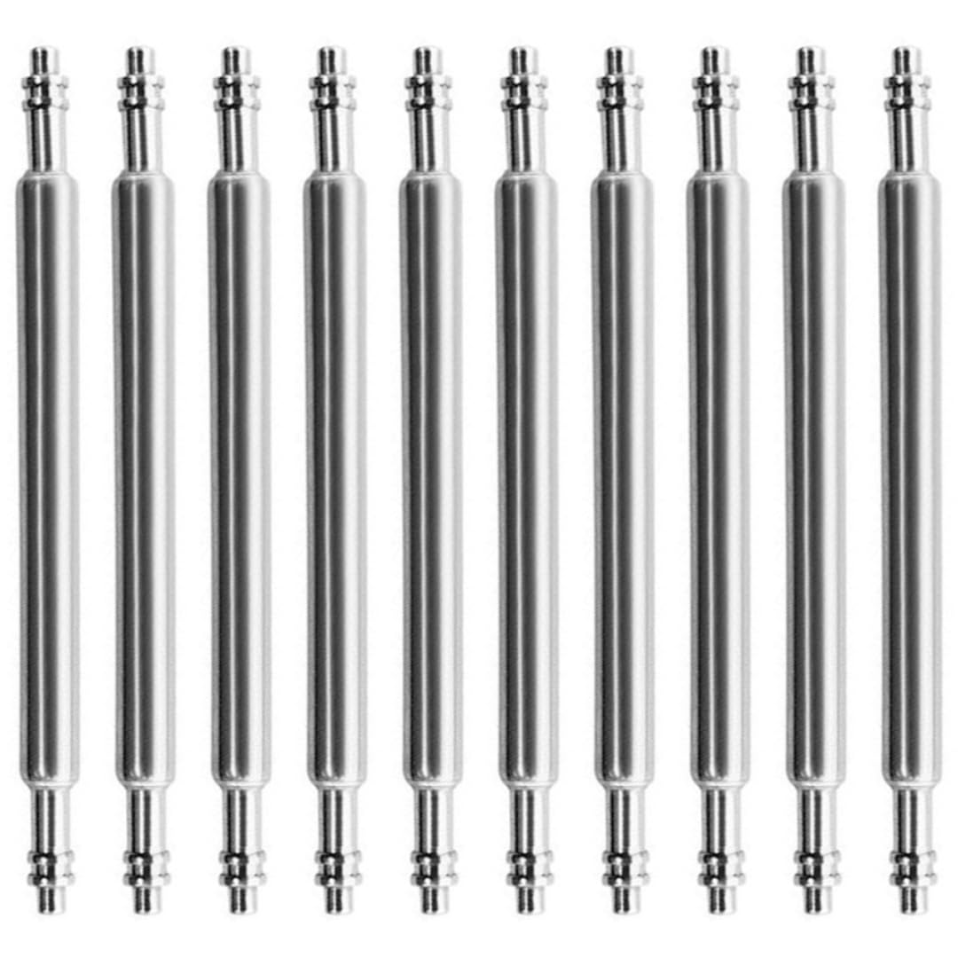 Buckle & Stitch Premium 1.5mm Spring Bar Pins | 10 Pack | 18 mm | Waterproof Stainless Steel | For Watch and Strap Repair | Replacement Set | Ideal for Most Watch Bands and Bracelets (18mm)
