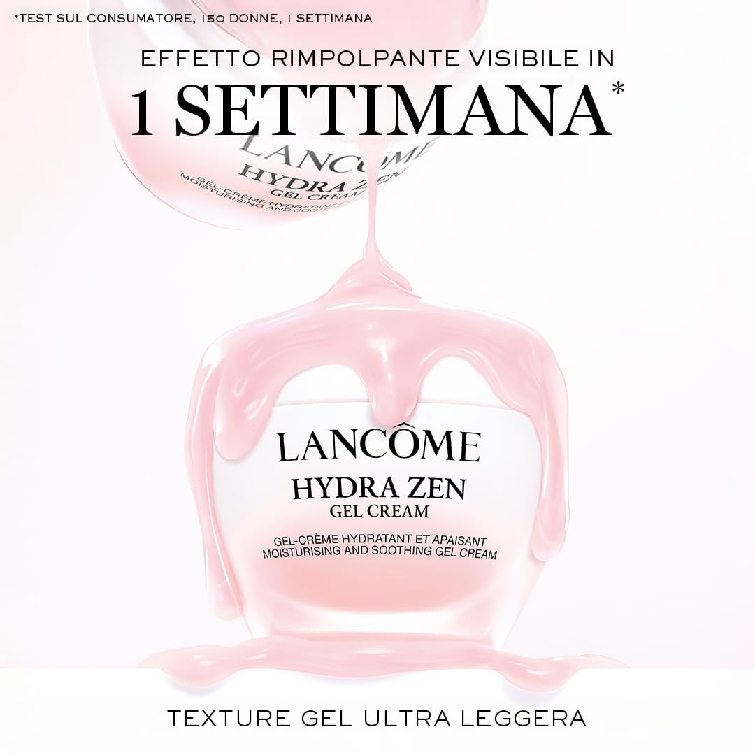 Lancôme - Hydra Zen Gel Crema Giorno Lenitiva e Idratante - 97% di Ingredienti di Origine Naturale - Rosa Centifolia, Acido Ialuronico, Bisabololo - Crema Viso Pelli Sensibili - 50ml