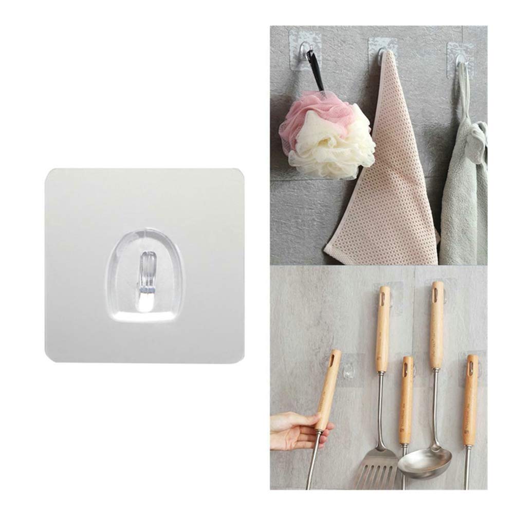Efaster New Anti-Skid Hooks,The Latest Style Seamless Adhesive Hooks,Reusable Transparent Traceless Strong Wall Hanging Hooks 2-10pcs,Waterproof Oilproof Dustproof (10)