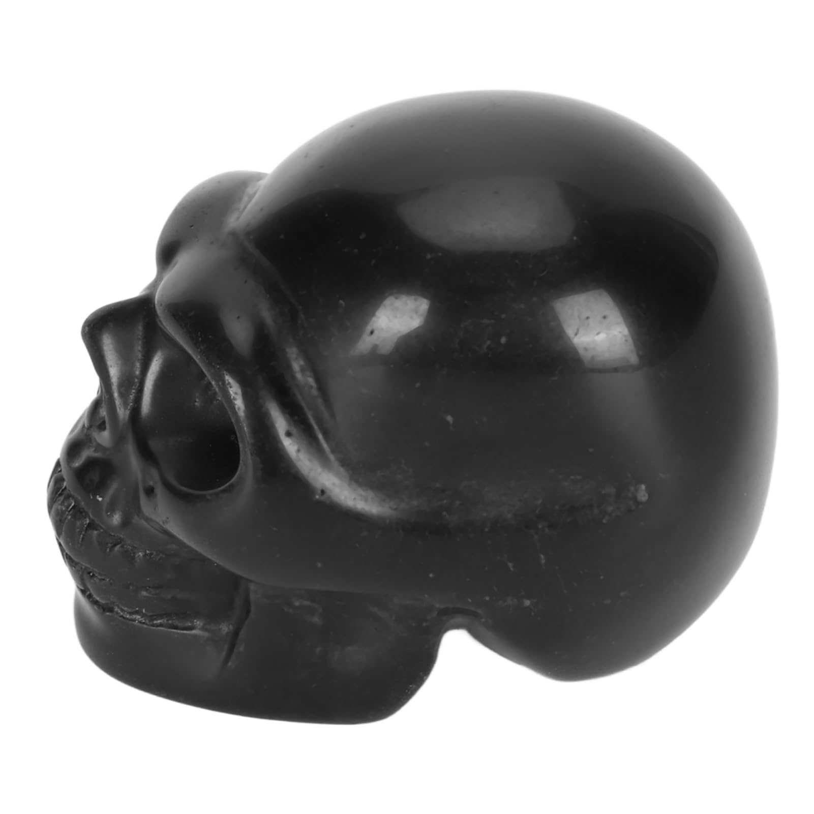 Xolsurg Crystal Skull Head Hand Carved Polished Carving Statue for Meditation Relaxing Decor (Obsidian)