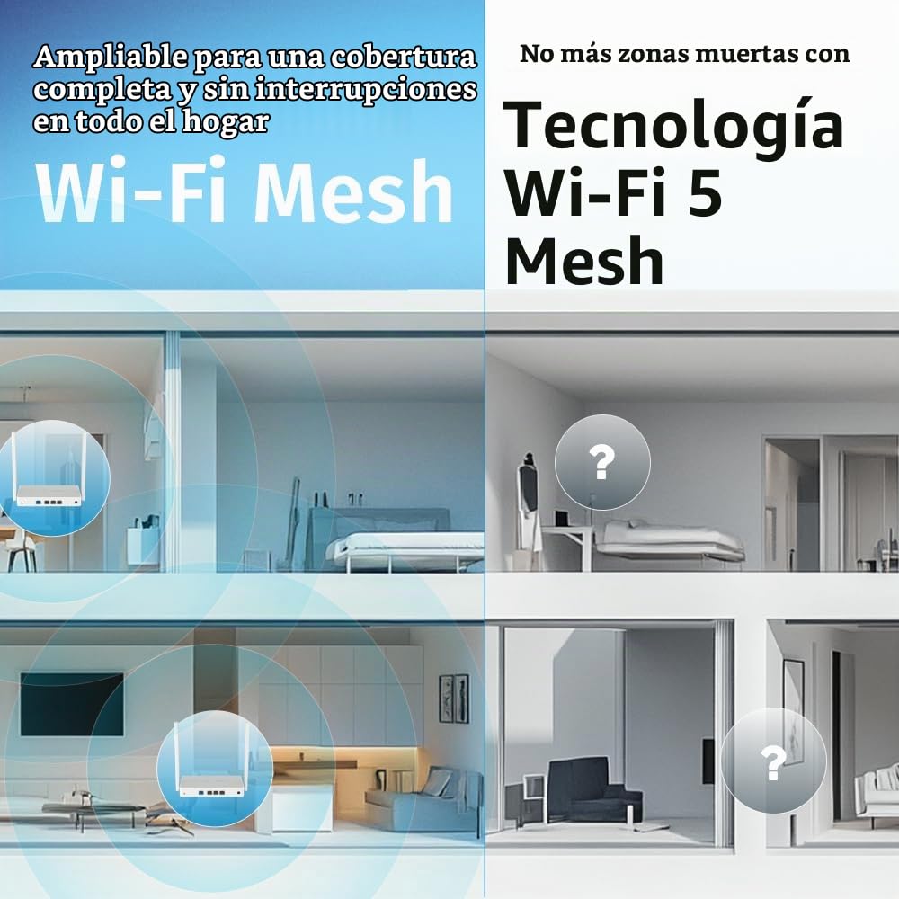 Keenetic Explorer Router/Amplificador Wi-Fi 5 en Malla AC1200 con Smart Switch de 4 Puertos