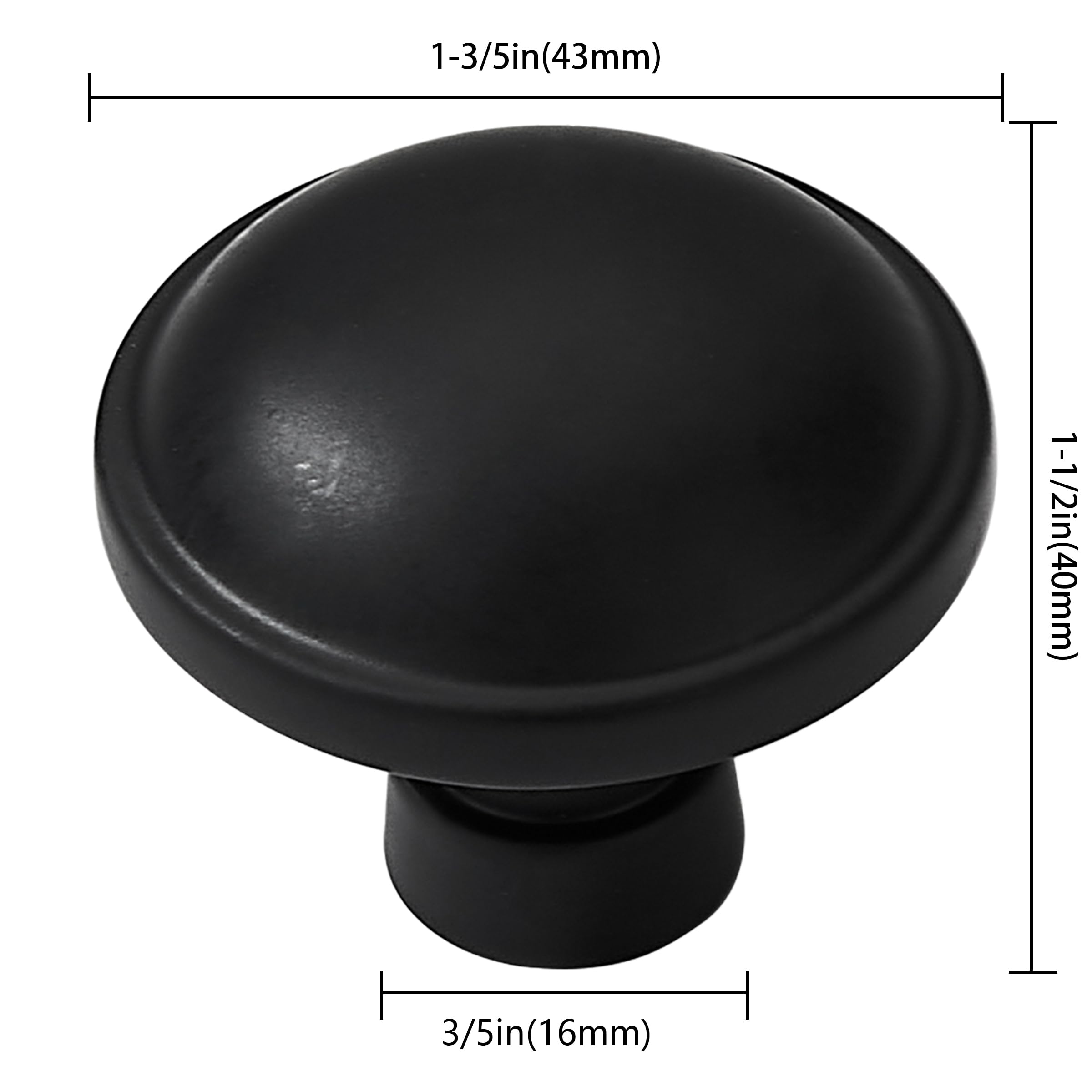 Trust4care 4-Pack Black Large Backplate Of Kitchen Cabinet Knob, 2-1/3 Inch Premium Zinc Black Back Plate For Bi-Fold Closet Door Knob, Modern Style