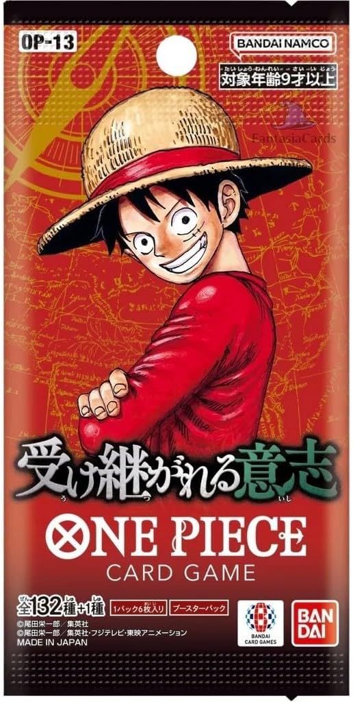 One Piece Card Game Carrying On His Will OP-13 Booster Pack (Japanese) - 6 Cards