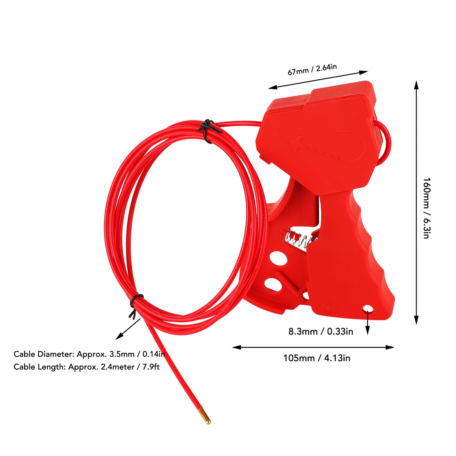Adjustable Cable Lockout Industrial Valve Shutdown Tagout Nylon and Stainless Steel Safety Lock