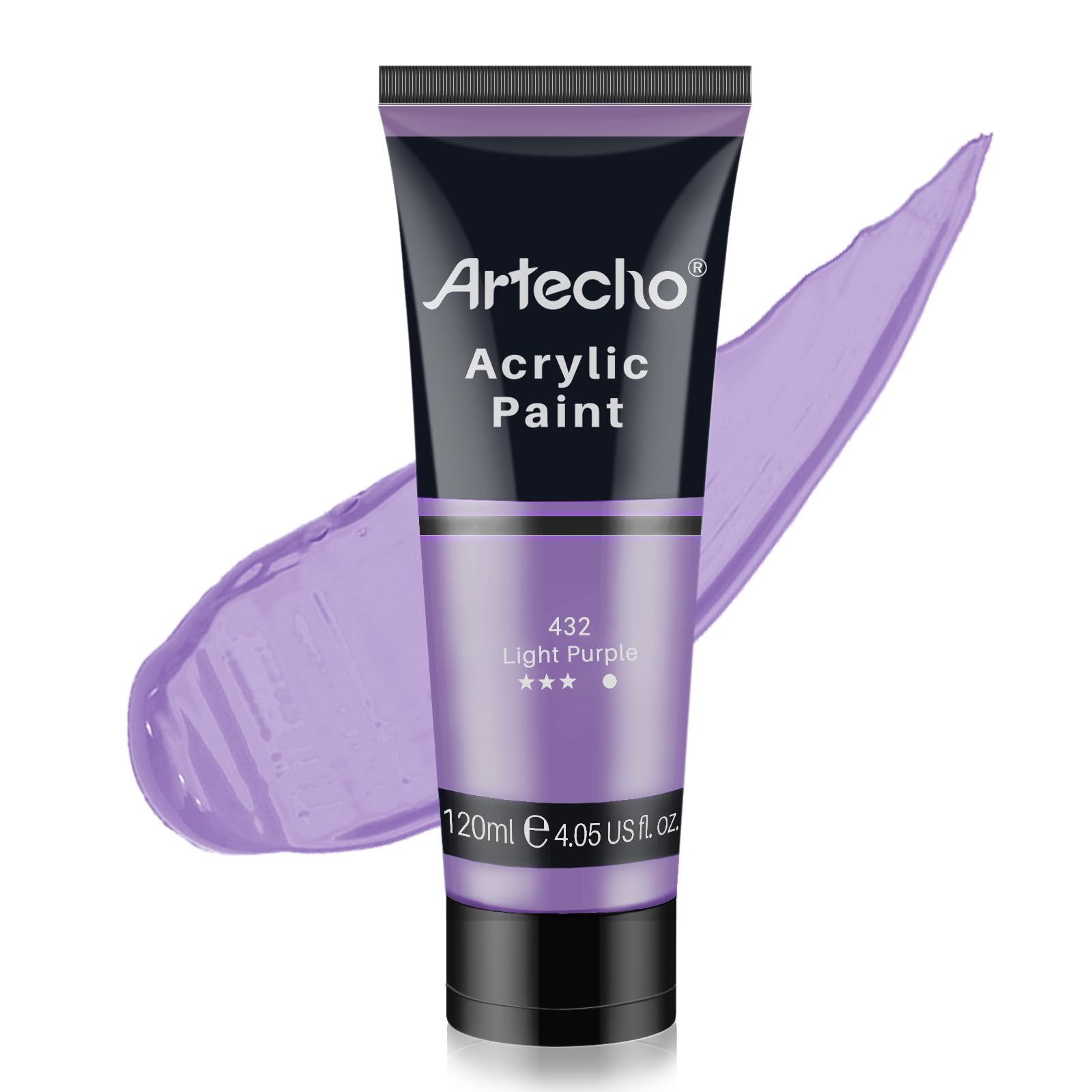 Artecho Acrylfarbe Violett Hell 120 ml, Wasserfest und Lichtecht, Schnell Trocknend, Acrylfarbe für Leinwand, Holz, Stoff, Handwerk, Leder und Stein.