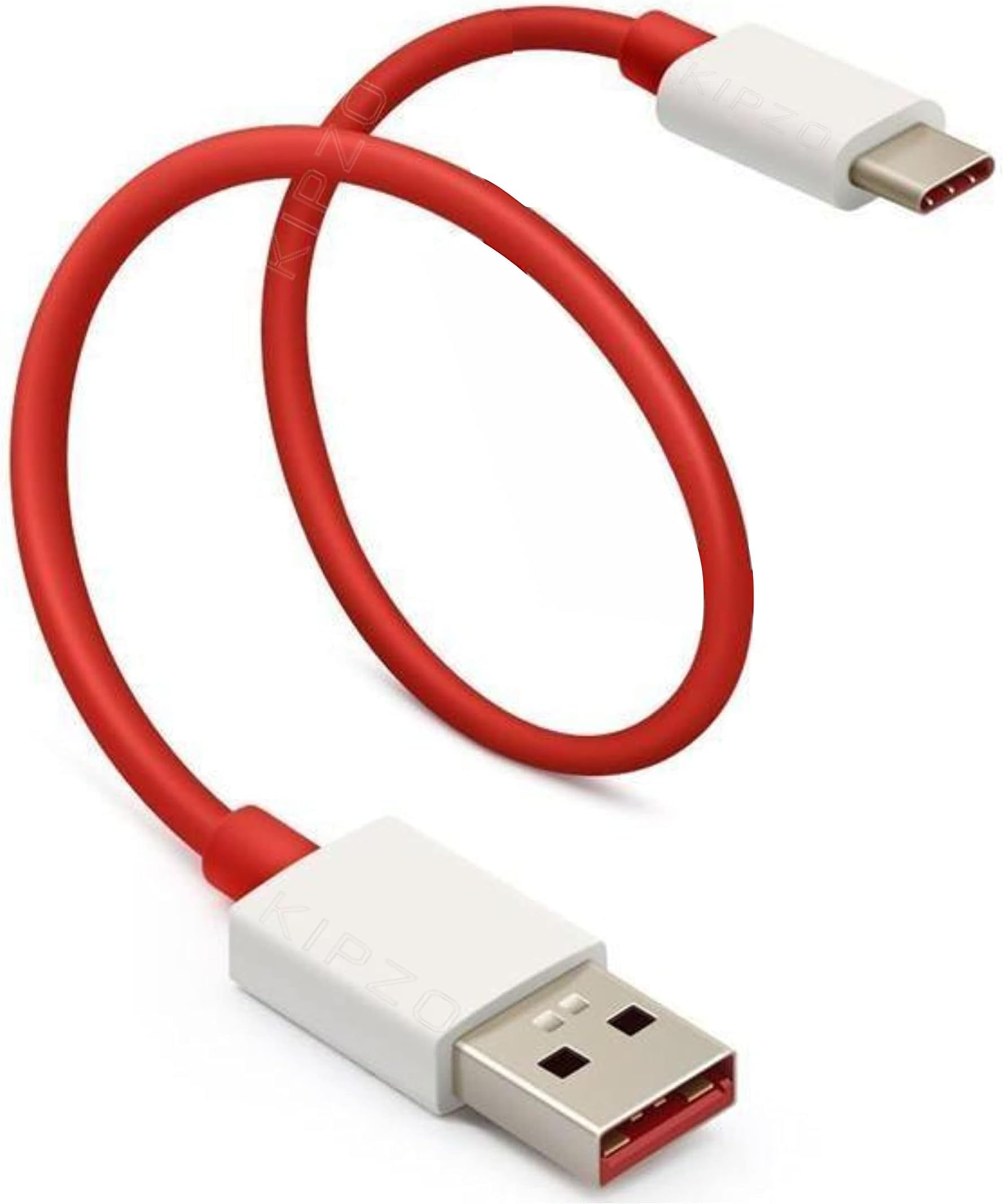 Red Type C to USB Mini Short for One-plus Small Type C Cable, Dash Warp Charge Power Bank Fast Charging Cable 30 cm 4a Fast Charging with Wall Charger only