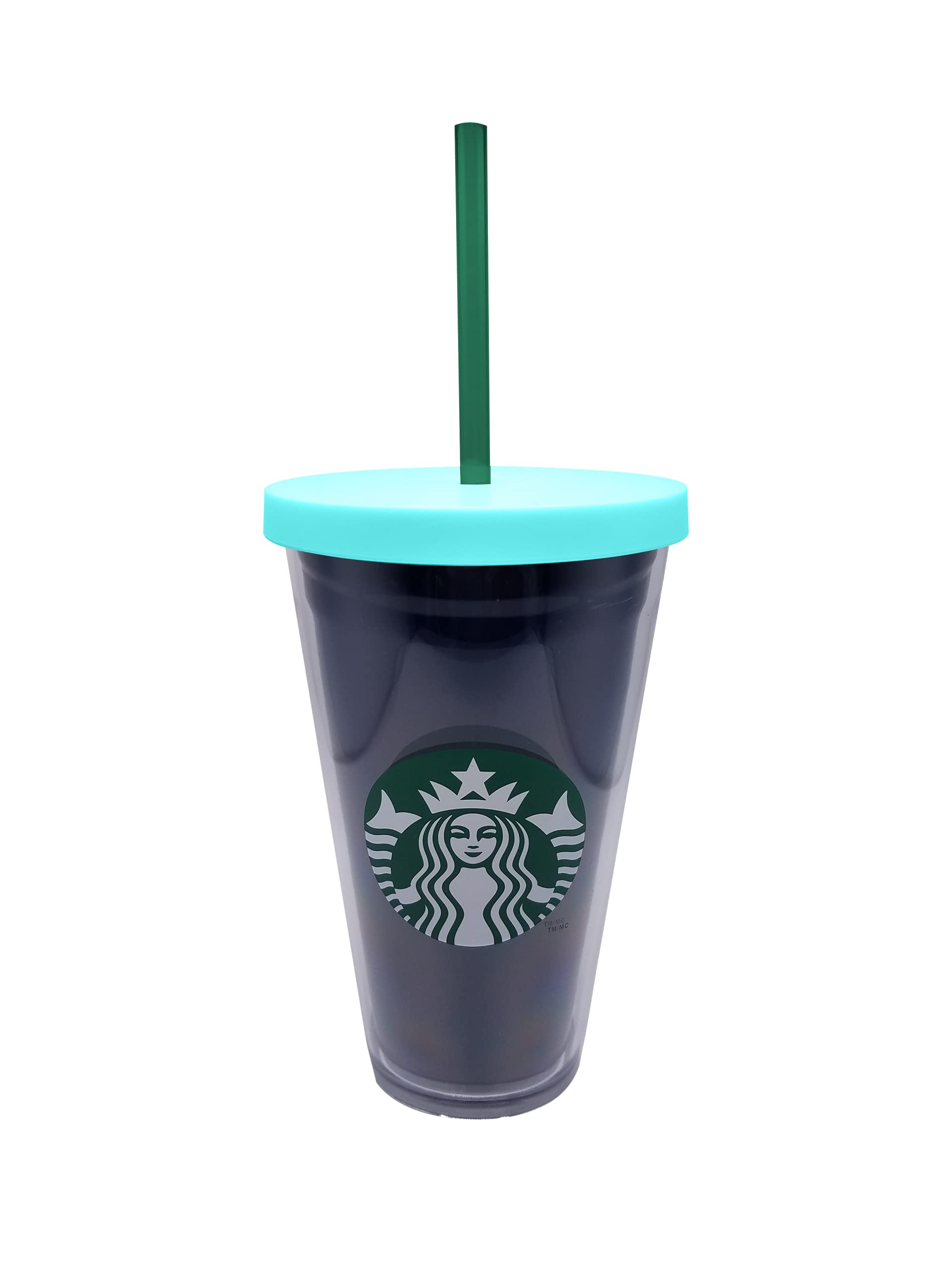 StarbucksAcrylic Cold Cup with Logo & Rim,16 oz with Straw (Navy)