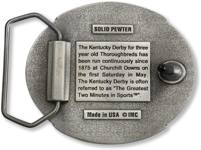 Indiana Metal Craft Derby Churchill Downs Horse & Jockey Pewter Belt Buckle (Buckle Only)