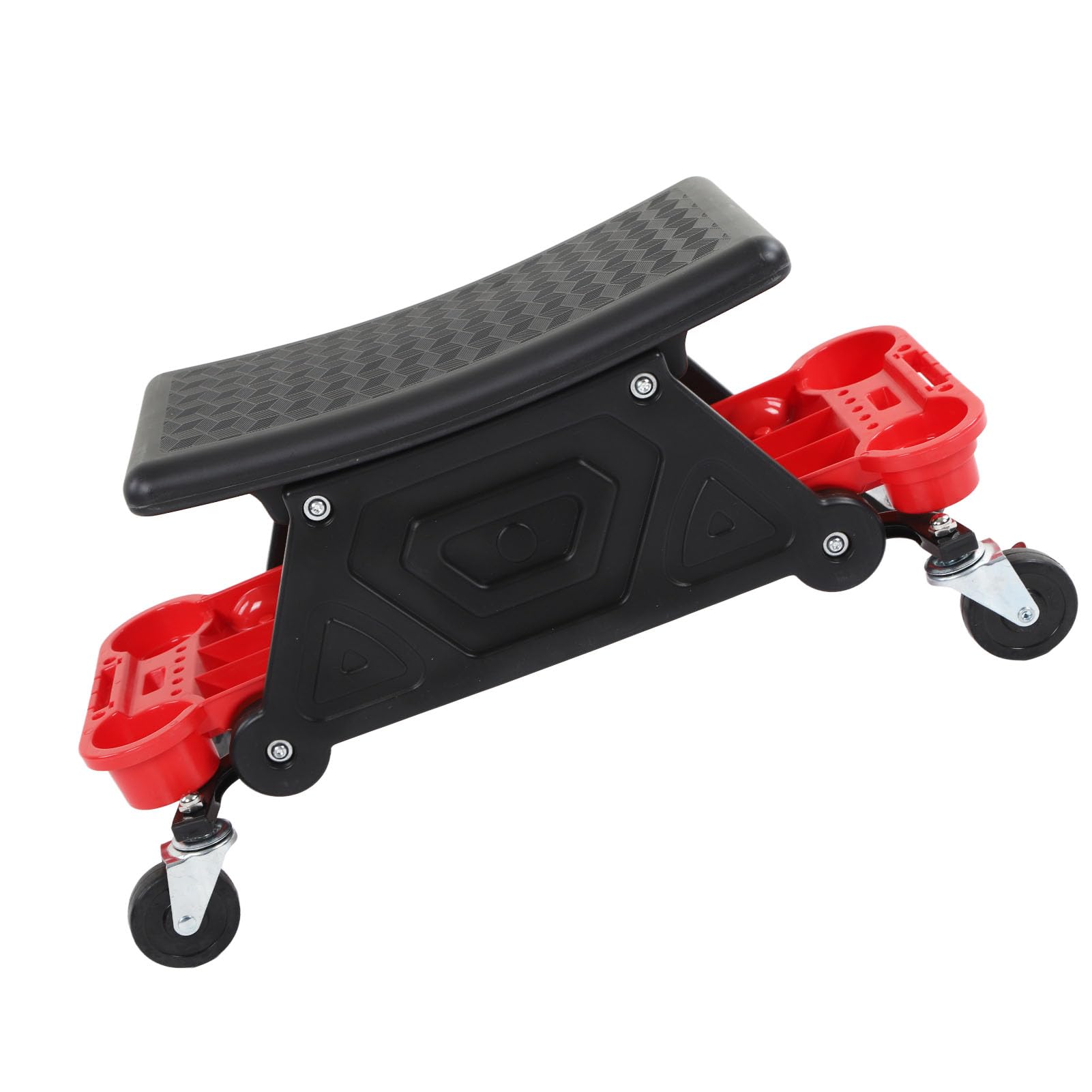 Stołek na Kółkach dla Mechaników Duty Silent Universal Whee Stołek na Kółkach dla Mechaników z Cichymi Kółkami i Dużym Schowkiem - Mobilny do Detalowania Samochodów i Rep.