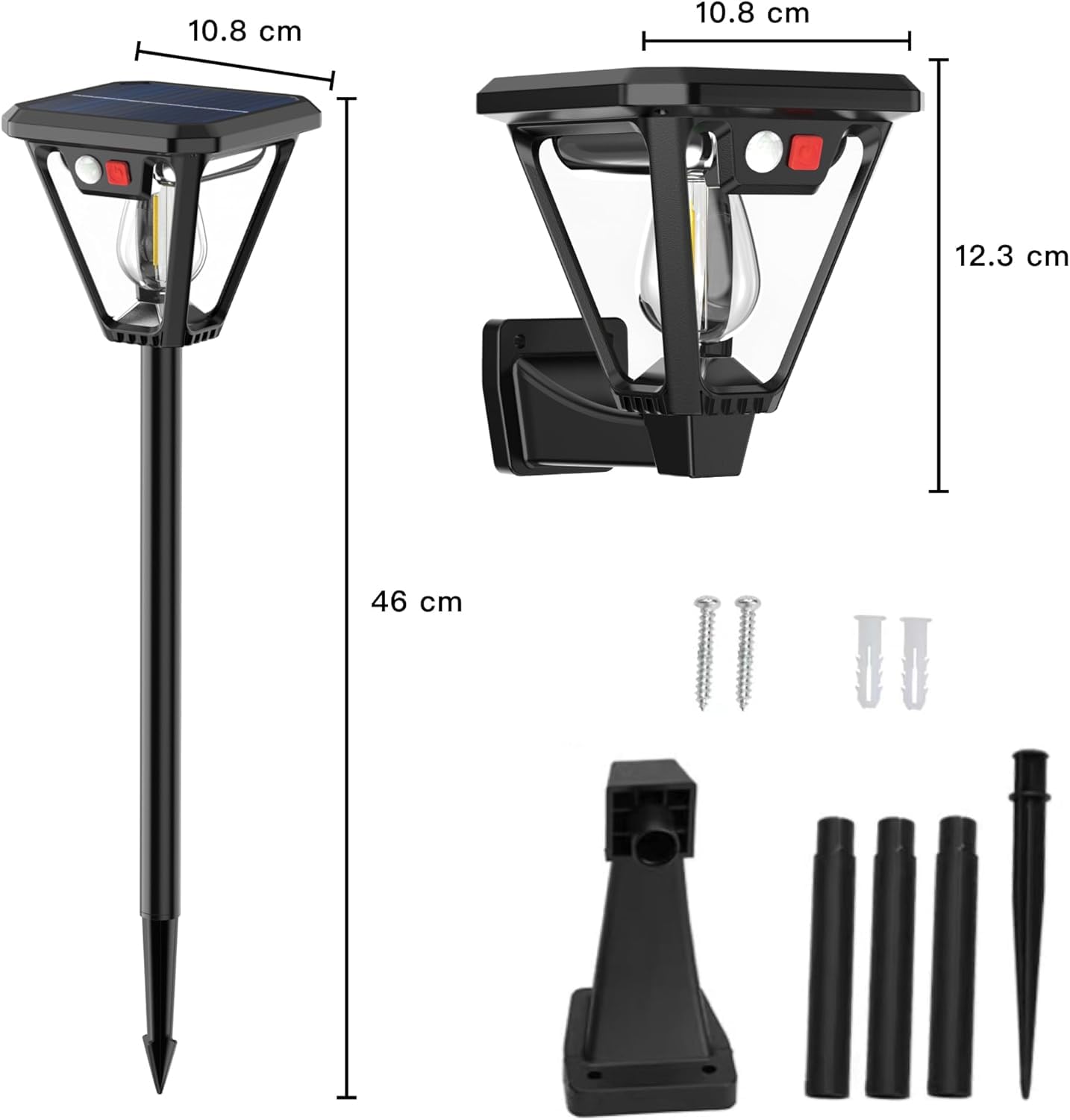 WIDEWINGS Solar Lights with Motion Sensor - Outdoor Garden Lights -8