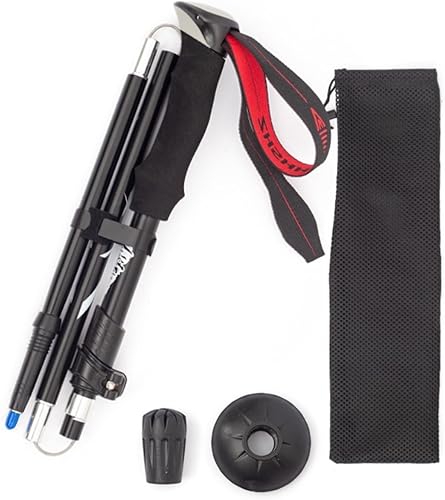 Miniatura 2 de Bastón de senderismo de aluminio  Bastón plegable ultraligero para senderismo con cerraduras de giro rápido ajustables y bolsa de almacenamiento,