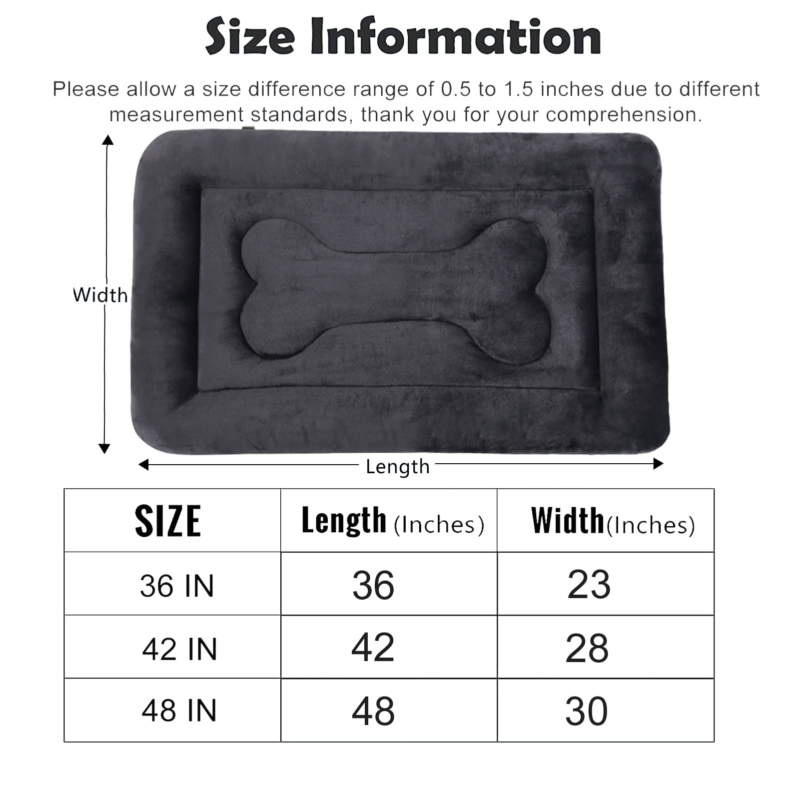 JoicyCo Extra Large Dog Bed Crate Mat 47 in NonSlip Washable Soft