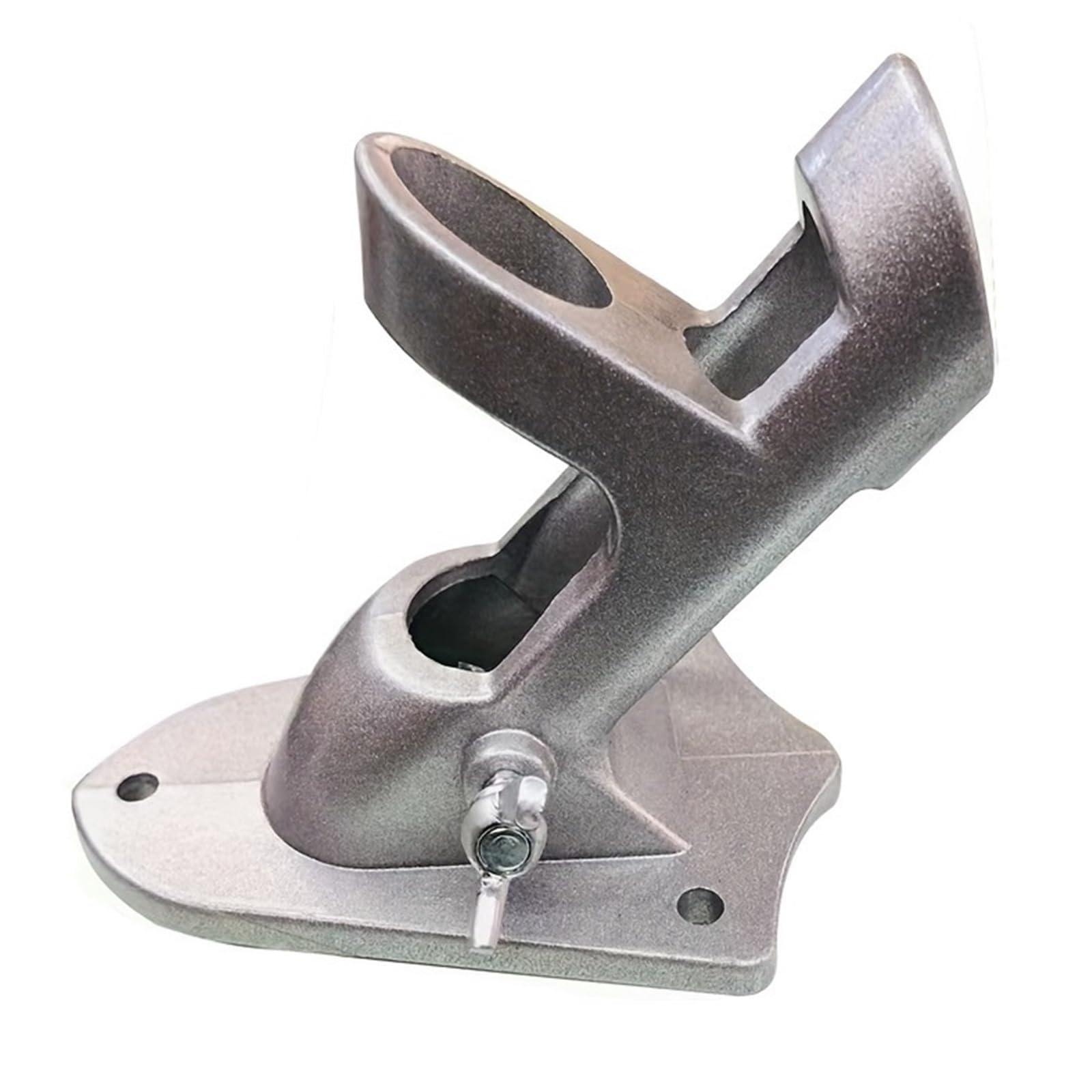Support pour mât de drapeau fixation murale acier 2 positions pour tube 2,5 cm argent