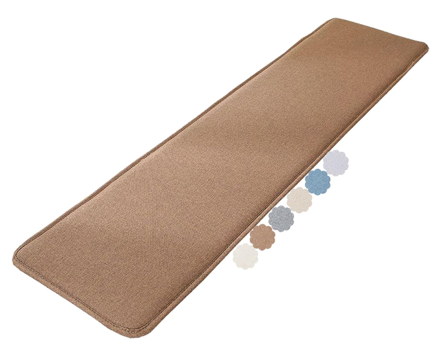 uyeoco Bench Cushion Outdoor/Indoor 2 seater 3 seater 160/130/180/120 x 50/40/35/30cm Non-Slip Seat Pad for Bay Windows, Garden Patio, Long Chairs, Swings & Porch Furniture(Coffee,35x70cm)