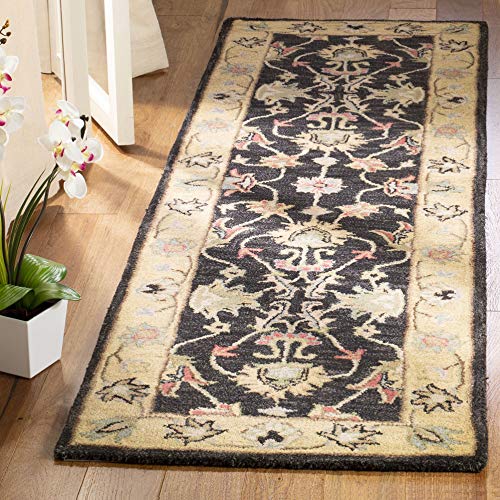 SAFAVIEH Heritage Collection 2'3" x 10' Charcoal / Gold HG343E