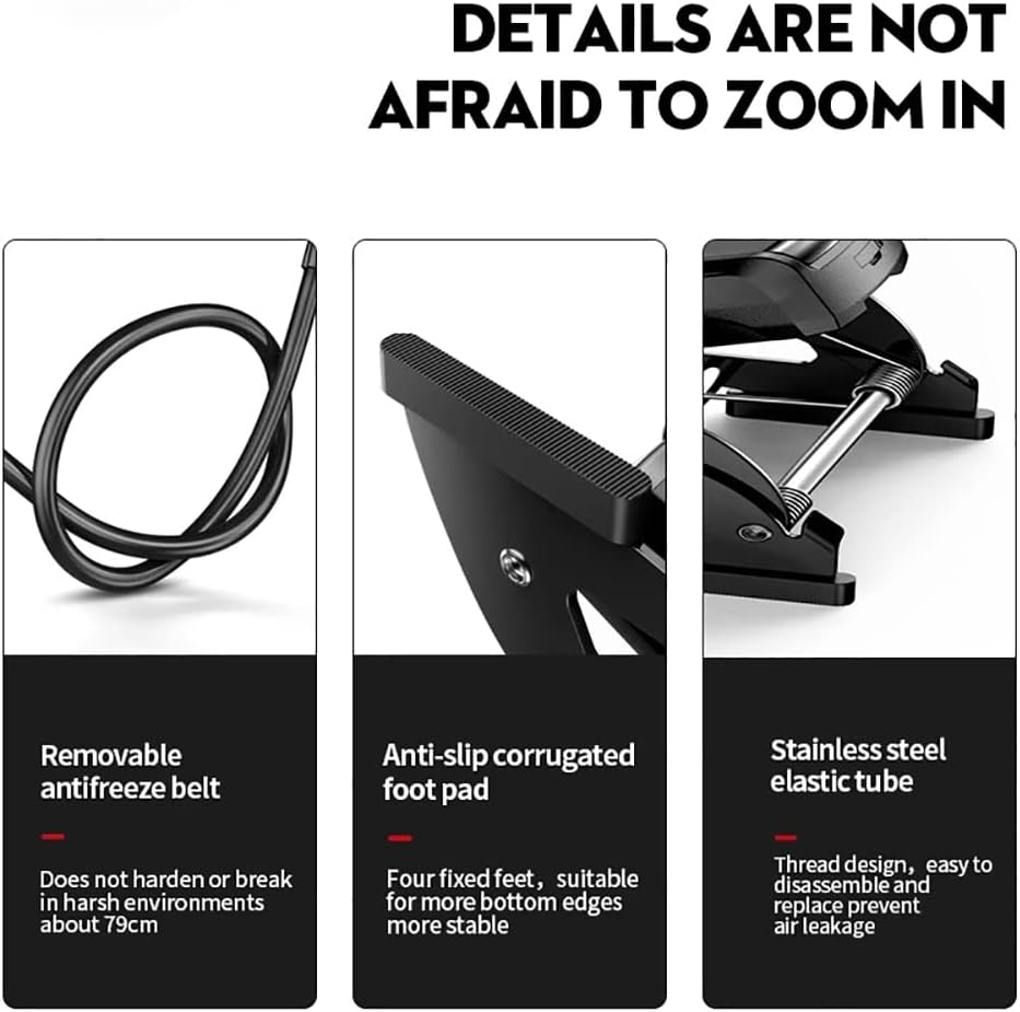 Aedcbaide Double Cylinder Bike Pump,Double Barrel Foot Pump,Bike Foot