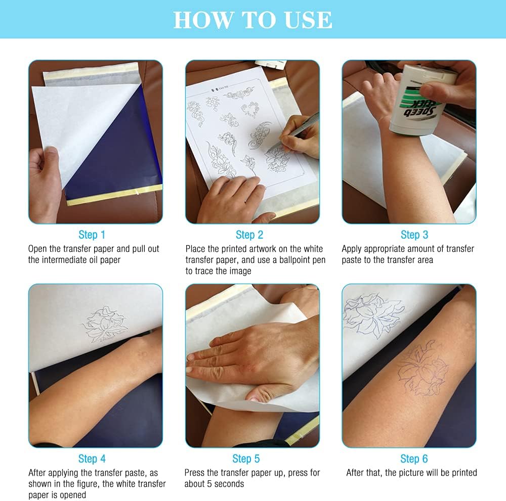 IWILCS Tattoo Transfer Paper, 25 Sheets Tattoo Tracing Paper Transfer