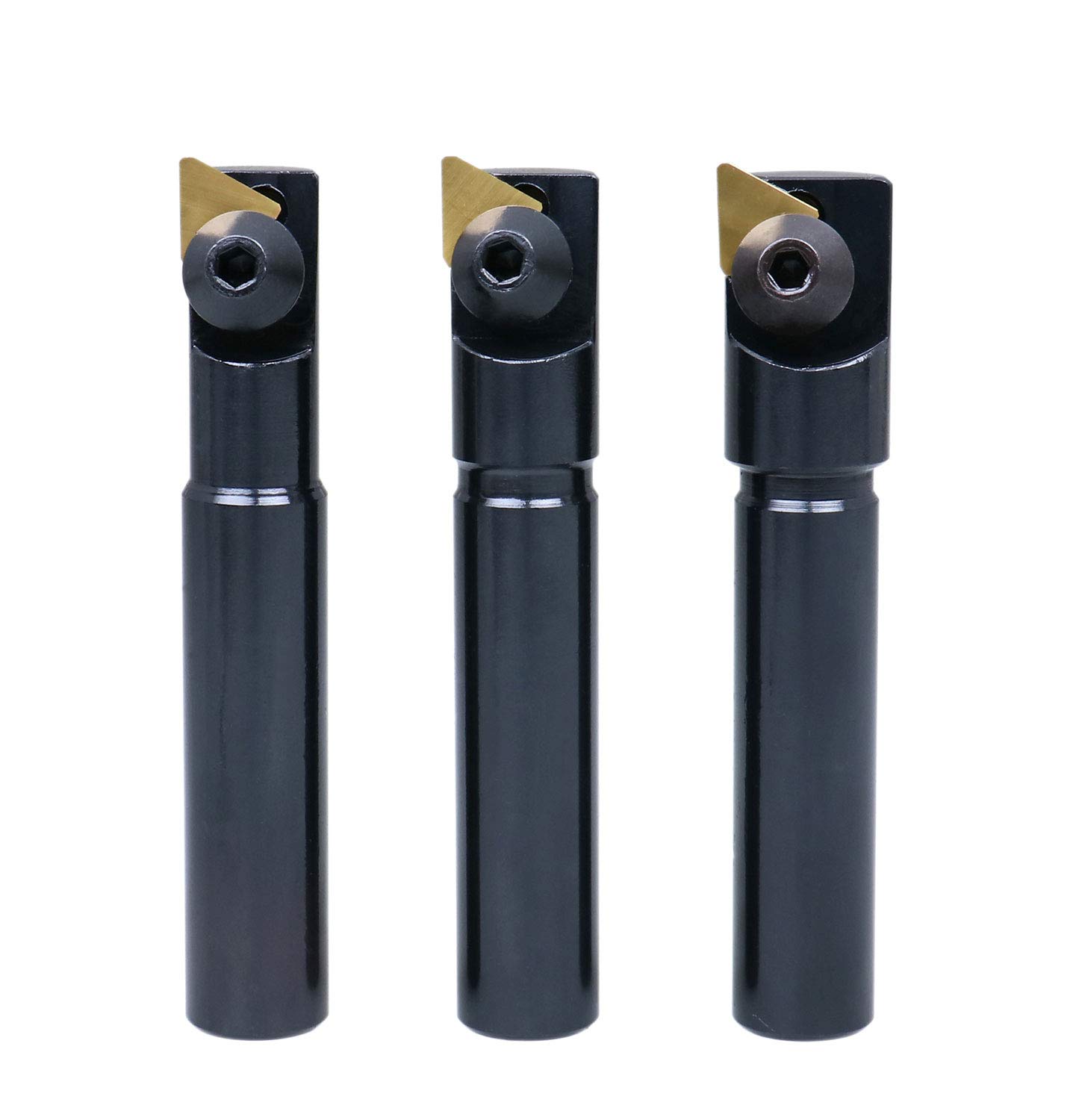 Accusize Industrial Tools 3 Pc Miniature Indexable End Mill Set, 1/2'' Shank, 0046-0510