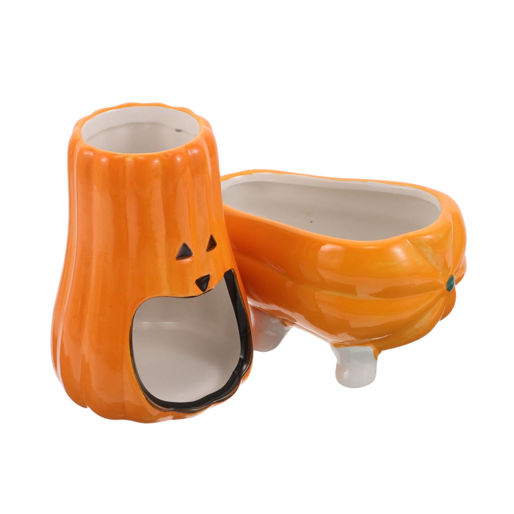 Kisangel Wasserflaschenhalter für Kleintiere Kürbisförmiger Keramik-trinkflaschenhalter Wasserspender für Hamster und Ratten als Versteck und Trinkflaschenhalter Kompakt und Stabil