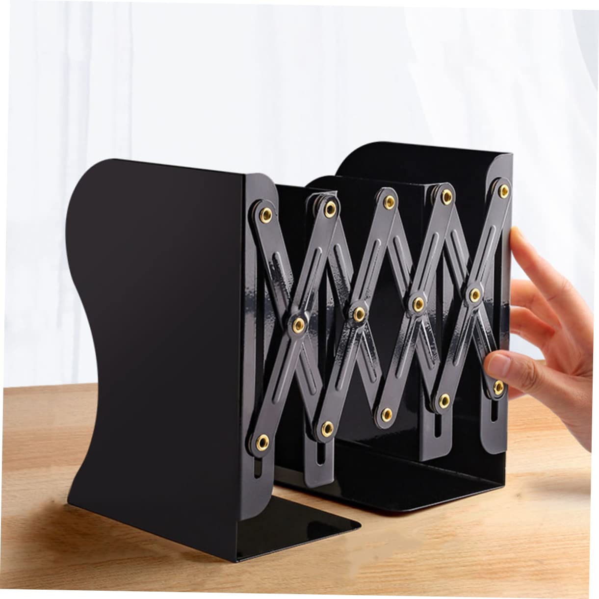 Buchstütze Vintage Praktische Buchstütze aus Kunststoff und Metall Schwarz für Bücherordnung dem Schreibtisch Einfaches Design