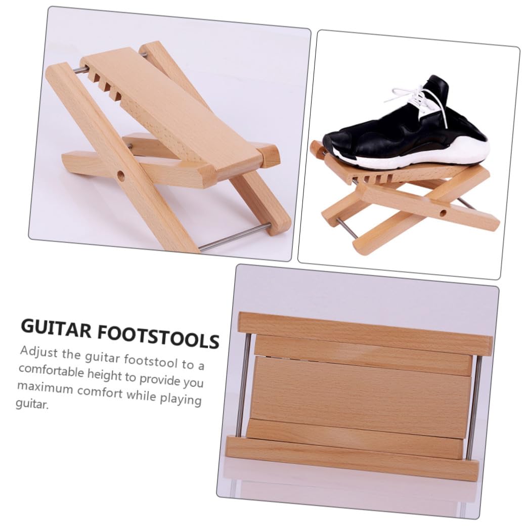 SUPVOX Poggiapiede Pieghevole Legno per Chitarristi Accessorio Ergonomico Antiscivolo per Chitarra Stabile e Comodo per Pratiche e Performance Musicali