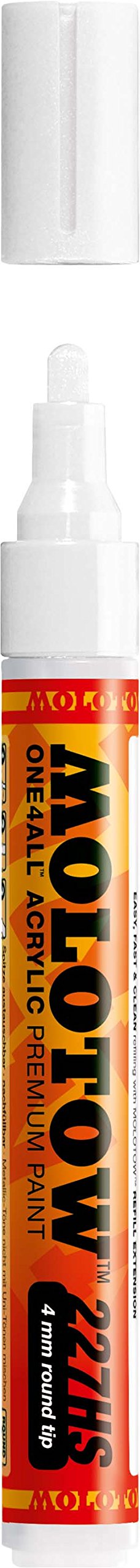 ONE4ALL Acrylic Paint Marker, 4mm, Signal White, 1 Each (227.211)