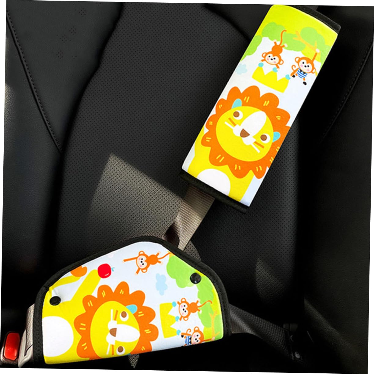 OUNONA 3juegos Almohadillas Ajustables Para Protector De Cuello y Diseño De Animales Soporte De Seguridad Para Coche Previene Rozaduras y Disconfort