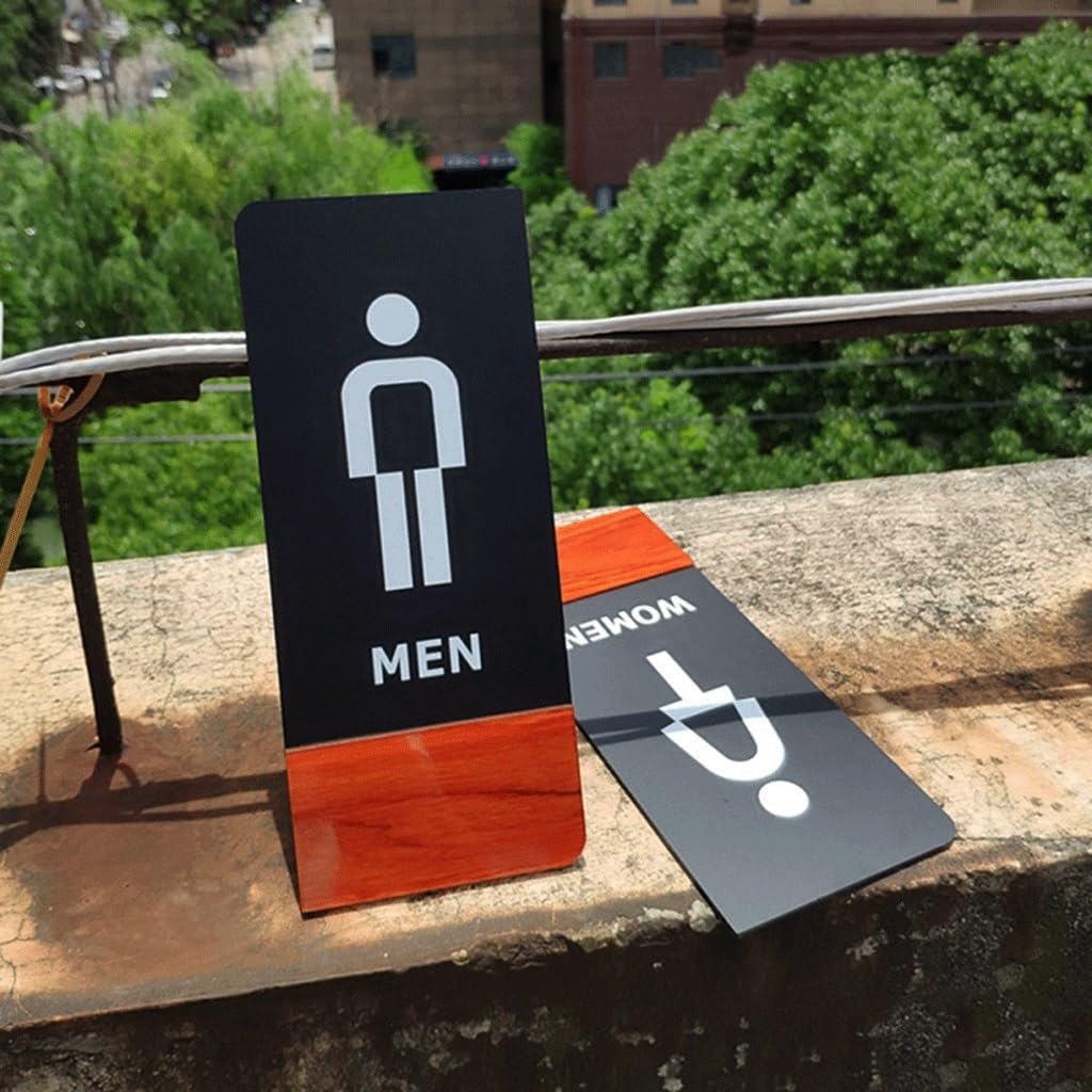 Lot de 2 Panneaux de signalisation pour Toilettes Hommes et Femmes, en Acrylique, pour salles de Bains, hôtels et Restaurants.