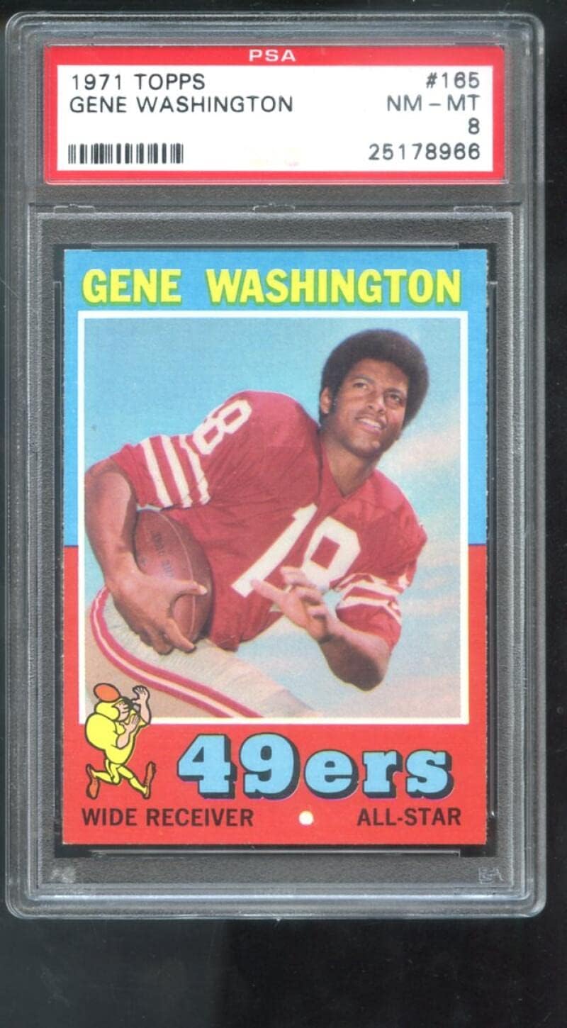 1971 Topps #165 Gene Washington PSA 8 Graded Football Card San Francisco 49ers
