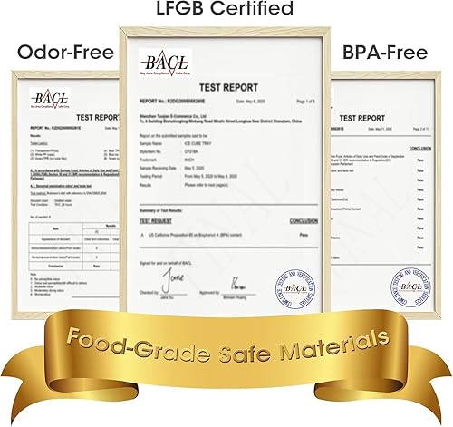 Miniatura 9 de DOQAUS Bandeja para cubitos de hielo con tapa y contenedor - Paquete de 4 bandejas de cubitos de hielo de silicona para congelador, kits de cubeta